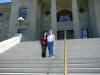 Michele and Ji-young on the steps of the capitol.