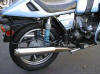 The staintune muffler for a BMW motorcycle.