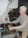 That is me using a punch press to make the wheel bearing shims.