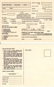 BMW warranty registration certificate – Duane Ausherman BMW motorcycles