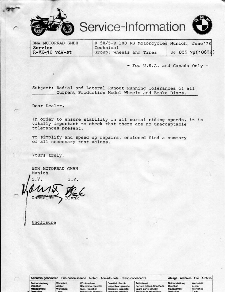 Wheel and Disc runout Duane Ausherman BMW motorcycles